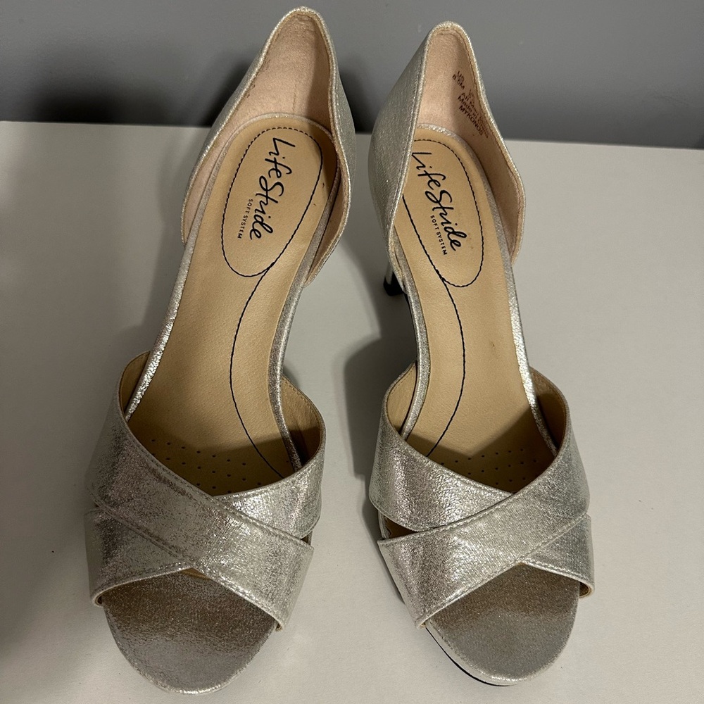Life stride Mykonos silver sparkle heel - Picture 2 of 7